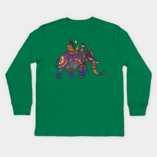 Indian ornate maharajah elephant Kids Long Sleeve T-Shirt